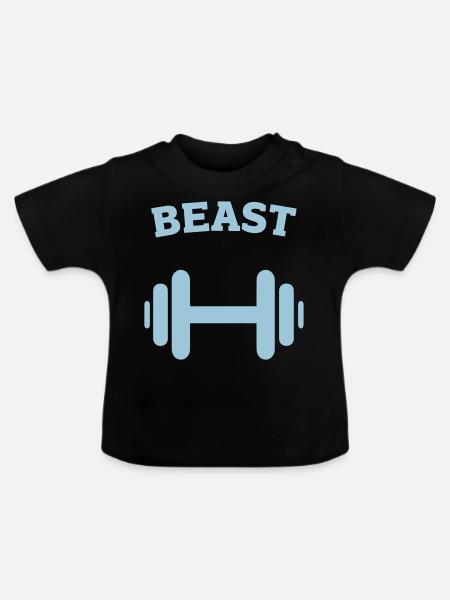 Tier. Paar. Fitnessstudio. heben - Baby Bio-T-Shirt mit Rundhals - Schwarz