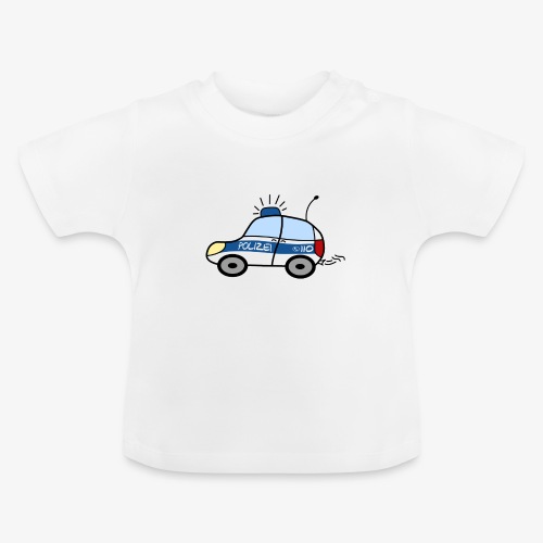 nachwuchs polizist weiss - Baby Bio-T-Shirt mit Rundhals