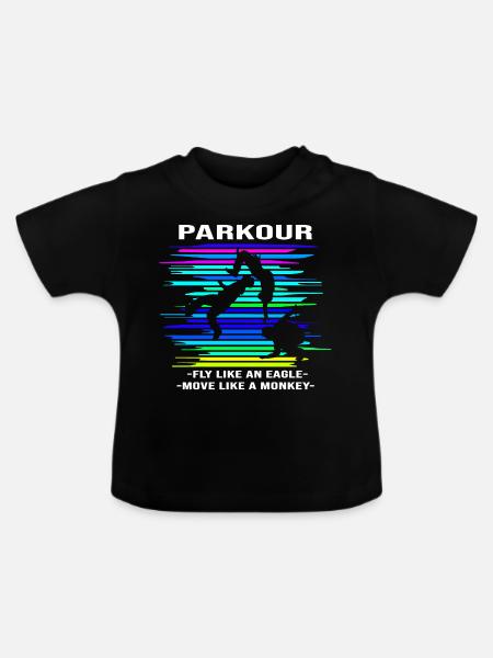 Parkour Backflip - Baby Bio-T-Shirt mit Rundhals - Schwarz