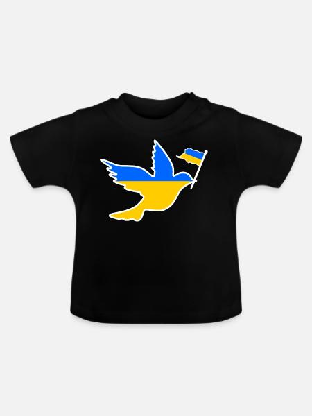 Ukraine - Baby Bio-T-Shirt mit Rundhals - Schwarz