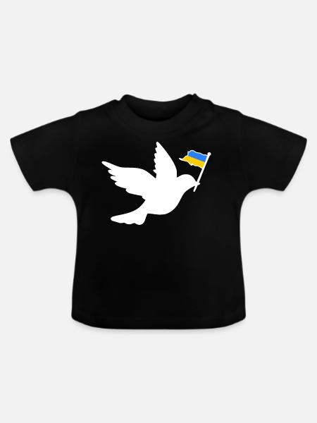 Ukraine - Baby Bio-T-Shirt mit Rundhals - Schwarz