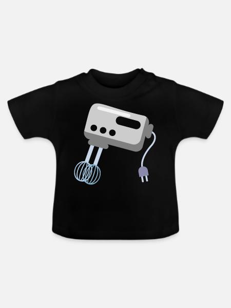 Rührbesen elektrisch Küchengerät - Baby Bio-T-Shirt mit Rundhals - Schwarz