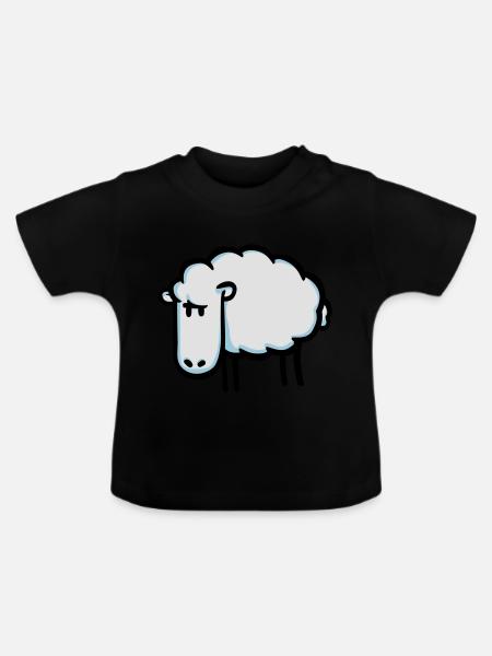 Schaf - Baby Bio-T-Shirt mit Rundhals - Schwarz
