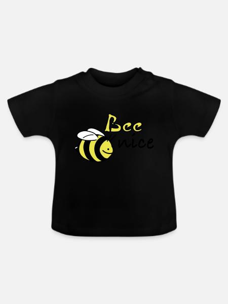 bee nice - Baby Bio-T-Shirt mit Rundhals - Schwarz
