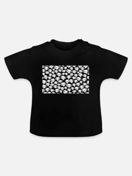 Schädel - Baby Bio-T-Shirt mit Rundhals - Schwarz
