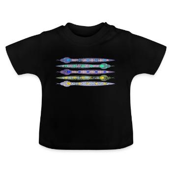 Schlangen - Baby Bio-T-Shirt mit Rundhals - Schwarz - Vorne