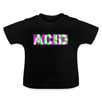 maison acide - T-shirt bio col rond Bébé - noir - Devant