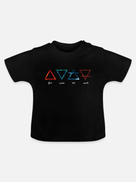Alchemistische Elemente - Baby Bio-T-Shirt mit Rundhals - Schwarz