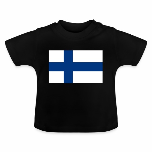 Suomenlippu - tuoteperhe - Vauvan luomu-t-paita, jossa pyöreä pääntie