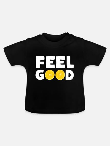 FEEL GOOD Zitronen - Baby Bio-T-Shirt mit Rundhals - Schwarz