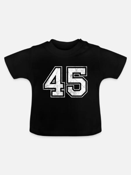 Anzahl 45 - Baby Bio-T-Shirt mit Rundhals - Schwarz