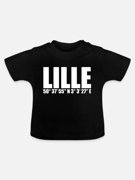 Lille Koordinaten - Baby Bio-T-Shirt mit Rundhals - Schwarz