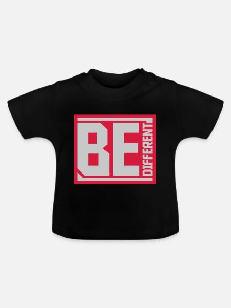 Be different Logo Design - Baby Bio-T-Shirt mit Rundhals - Schwarz