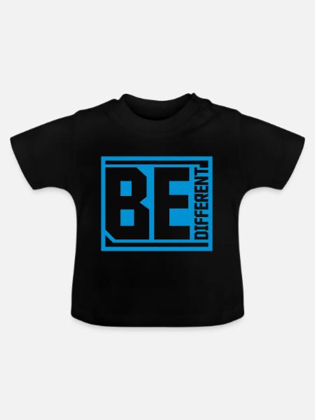 Be different Logo Design - Baby Bio-T-Shirt mit Rundhals - Schwarz