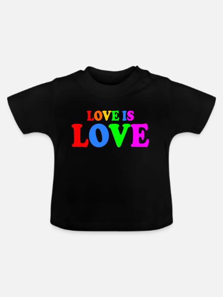 Love is love - Baby Bio-T-Shirt mit Rundhals - Schwarz