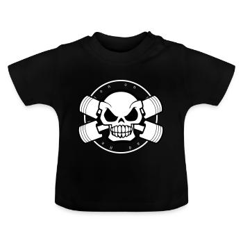 Head Bones Motors - Baby Organic T-Shirt with Round Neck - black - Front
