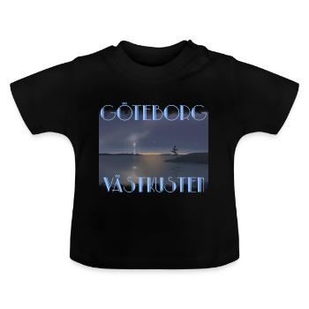 Göteborg est la perle de la côte ouest. - T-shirt bio col rond Bébé - noir - Devant