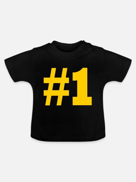 #1 - Baby Bio-T-Shirt mit Rundhals - Schwarz