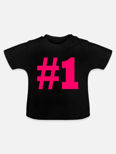#1 - Baby Bio-T-Shirt mit Rundhals - Schwarz