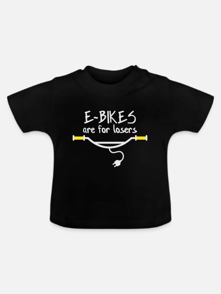 E-Bikes sind für Verlierer - Baby Bio-T-Shirt mit Rundhals - Schwarz
