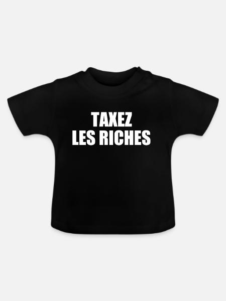 Besteuerung der Reichen - Baby Bio-T-Shirt mit Rundhals - Schwarz