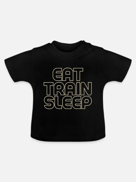 Eat Train Sleep - Baby Bio-T-Shirt mit Rundhals - Schwarz