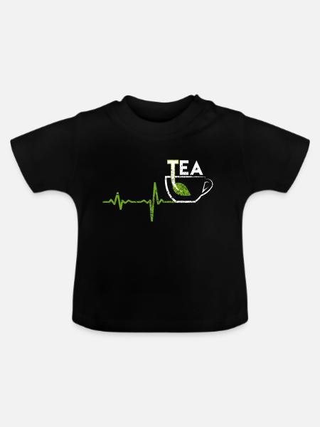 Heartbeat Tee Geschenk - Baby Bio-T-Shirt mit Rundhals - Schwarz