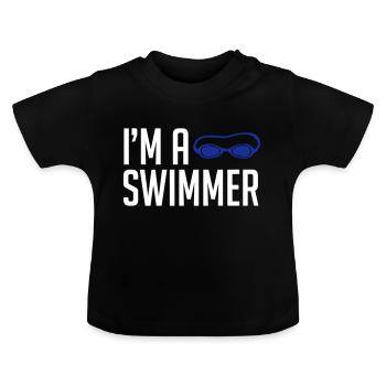flotteur - T-shirt bio col rond Bébé - noir - Devant