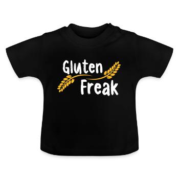 Gluten Freak - Baby Bio-T-Shirt mit Rundhals - Schwarz - Vorne