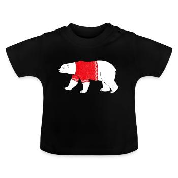 Polar Bear North Pole Arctic Christmas Gift - Baby Organic T-Shirt with Round Neck - black - Front