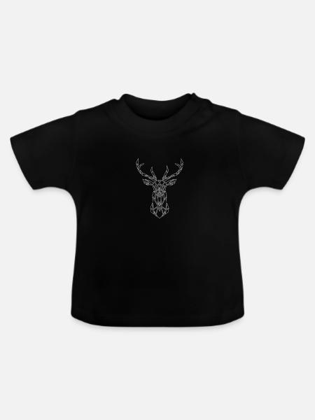 Geo-Elch - Baby Bio-T-Shirt mit Rundhals - Schwarz