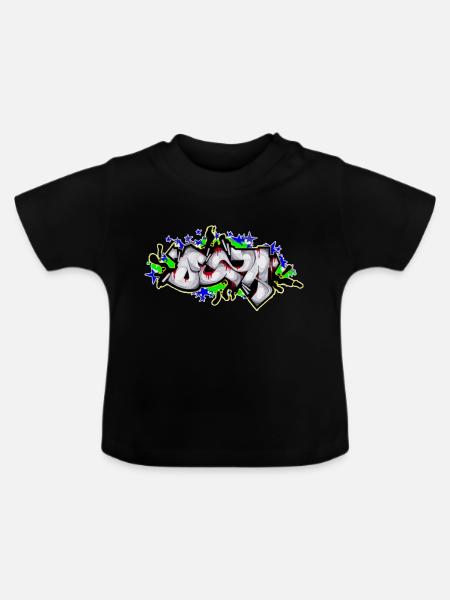Graffiti - T-shirt bio col rond Bébé - noir
