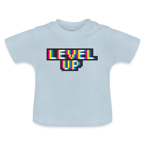 Pixelart No. 21 (Level Up) - bunt/colour - Baby Bio-T-Shirt mit Rundhals