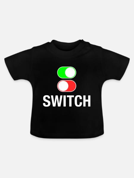 Schalter - Baby Bio-T-Shirt mit Rundhals - Schwarz