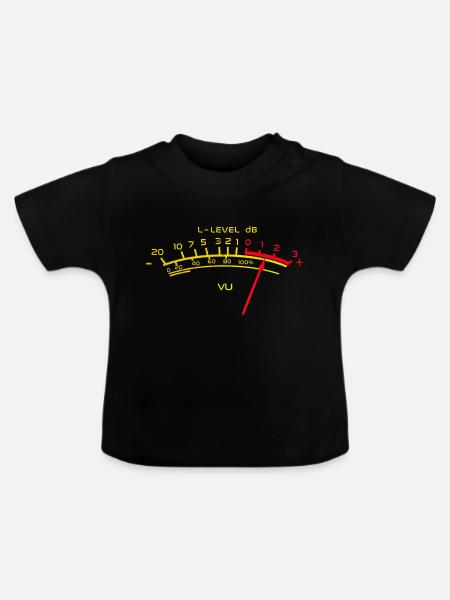 Pegel dB - Baby Bio-T-Shirt mit Rundhals - Schwarz