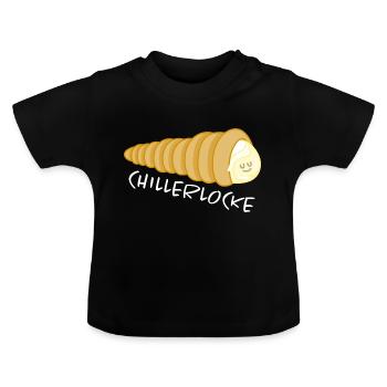 Schillerlocke Gebäck chill out - Baby Bio-T-Shirt mit Rundhals - Schwarz - Vorne