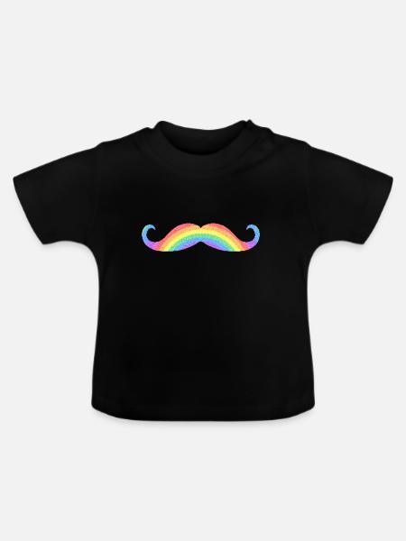 Regenbogen-Tasch - Baby Bio-T-Shirt mit Rundhals - Schwarz