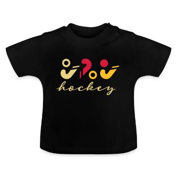 Logo de hockey - T-shirt bio col rond Bébé - noir - Devant