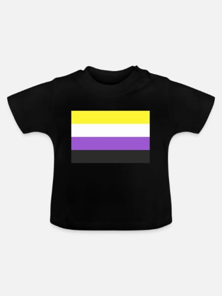 LGBT Nicht-binär - Baby Bio-T-Shirt mit Rundhals - Schwarz