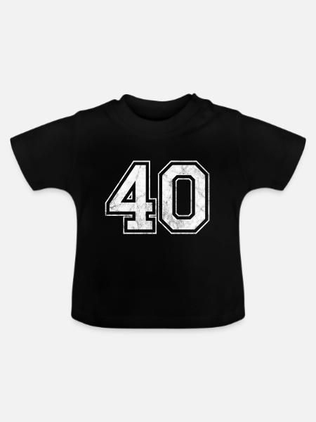 Anzahl 40 - Baby Bio-T-Shirt mit Rundhals - Schwarz