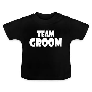 Team groom - T-shirt bio col rond Bébé - noir - Devant