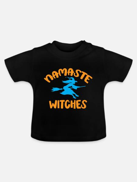 Namaste Hexen - Halloween - Baby Bio-T-Shirt mit Rundhals - Schwarz
