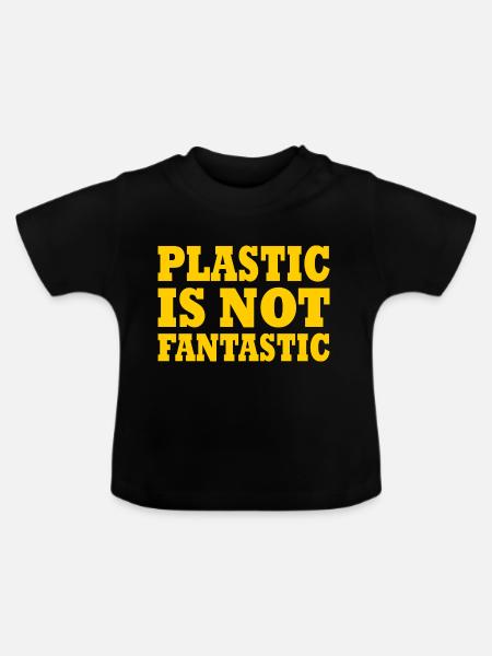 Plastic is not fantastic - Baby Bio-T-Shirt mit Rundhals - Schwarz
