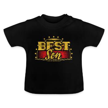 Best Son Gift Idea - Baby Organic T-Shirt with Round Neck - black - Front