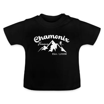 Chamonix French Alps - T-shirt bio col rond Bébé - noir - Devant