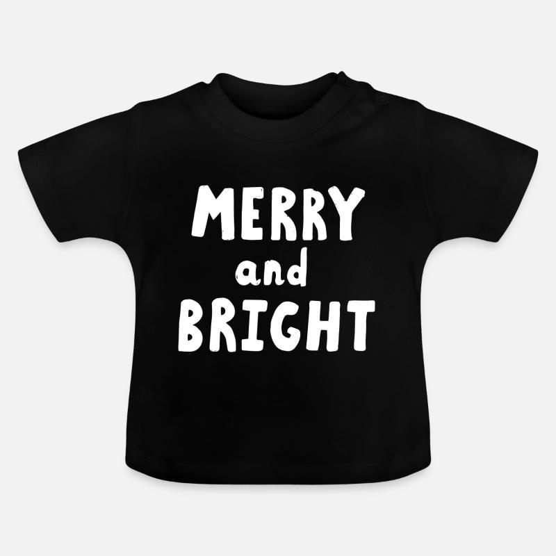 Merry and bright version3 - T-shirt bio col rond Bébé - noir
