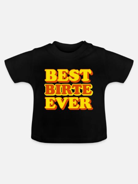 Birte Vorname Lustiges Geschenk - Baby Bio-T-Shirt mit Rundhals - Schwarz
