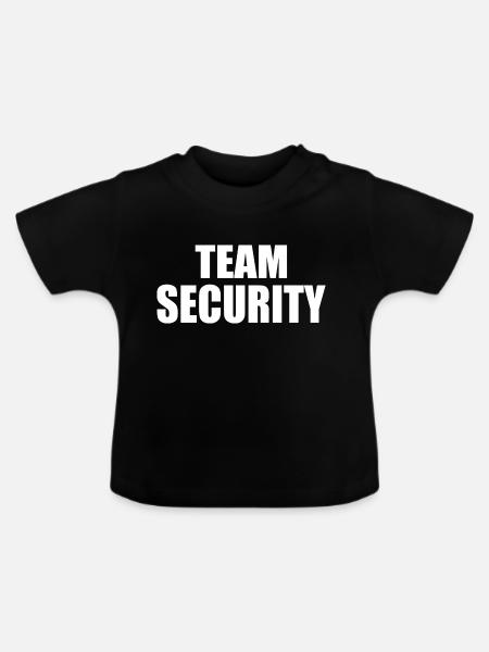 Team security - Baby Bio-T-Shirt mit Rundhals - Schwarz