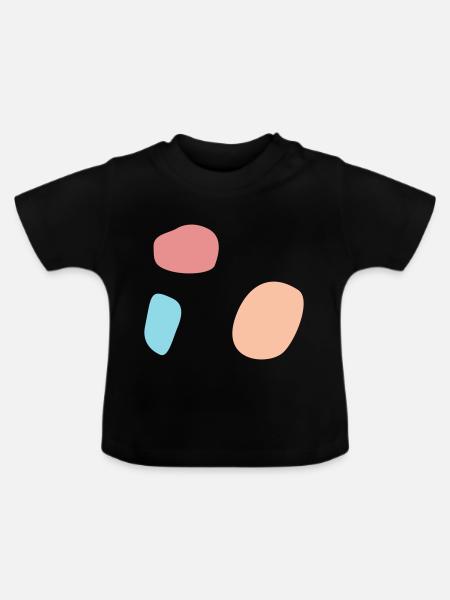 Abstraktes Design - Baby Bio-T-Shirt mit Rundhals - Schwarz