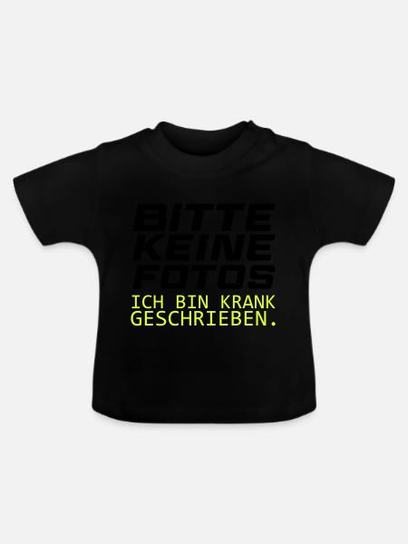 bitte keine fotos - Baby Bio-T-Shirt mit Rundhals - Schwarz